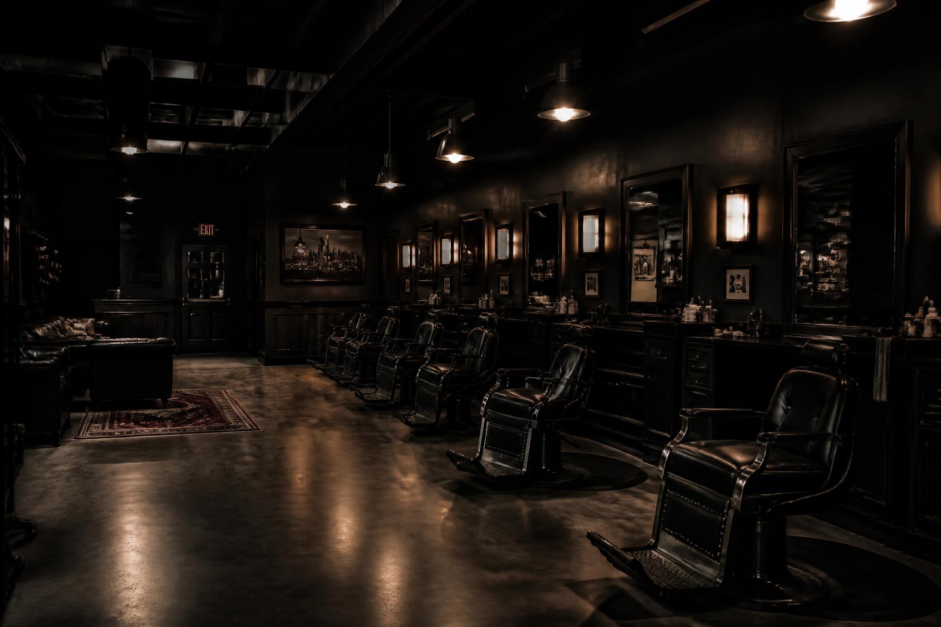 Interior da barbearia Mr. Jones em Arcozelo